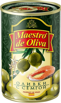 Оливки зелені із сьомгою Maestro de Oliva 300 г