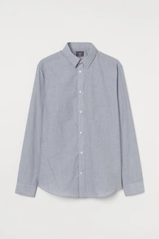 Рубашка H&M XS серый 10117817581