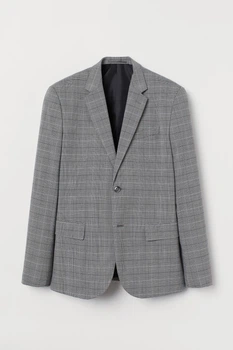 Пиджак H&M 46 серый клетка 1511713995