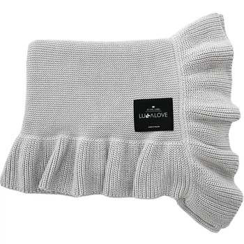 Плед для немовлят з рюшею LullaLove Glamorous Grey 90х100 см бамбуково-бавовняний