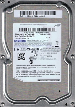 Жесткий диск SAMSUNG SpinPoint ( HD103SI ) 1TB SATA2 5400rpm 32MB Б/У