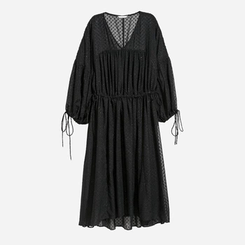 Платье миди осеннее женское H&M 0608436 34 Черное (KZ2000001250518_KAY2000001250518)