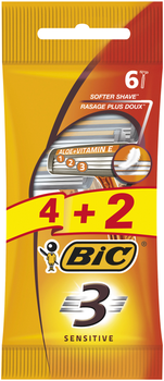 Набір бритв без змінних картриджів Bic Sensitive 3 4 + 2 шт. (3086126693279)