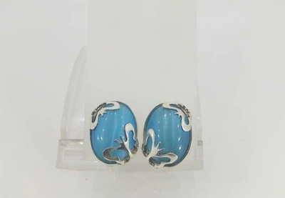 Серьги из серебра с голубым улекситом (2701/23)