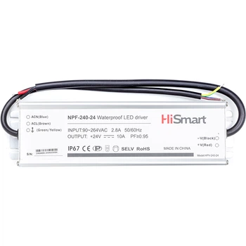 Блок питания HiSmart 24V, 10A, 240W, PFC, IP67