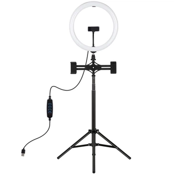 Кольцевая USB LED лампа Puluz PKT3062B 11.8 " + штатив 1.65 м