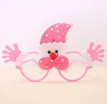 Очки Kid friends новогодние снеговик розовые (NY-71-02)