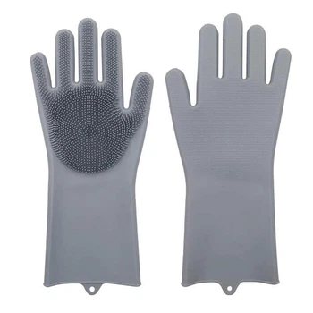 Перчатки для мытья посуды Kitchen Ware Magic Silicone Gloves силиконовые 2 шт
