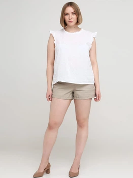 Шорты джинсовые женские H&M 0165378_бежевый2 46 Бежевые (KZ2000000947488_KAY2000000947488)