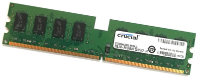 Оперативная память Crucial DDR2 2Gb 800MHz PC2 6400U CL6 (CT25664AA800.M16FJ3) Б/У