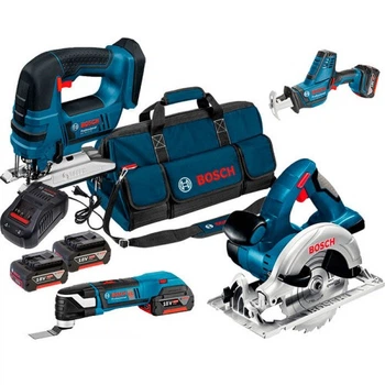 Набір Bosch GSR 18 V-LI + GKS 18 V-LI C + GOP 18 V-28 + з/у AL 1880 CV + GKS 18 V-57 + 2 x акб GBA 18V 5 Ah (06015A6SET)