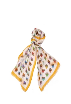 Шарф Moschino женский молочно-желтый (3317)