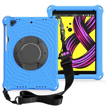 Чехол STR EVA паутина c подставкой и ремнём для ношения на плече для Apple iPad Air 3 Blue