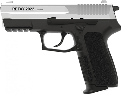 Стартовый (сигнальный) пистолет RETAY 2022, 9mm Chrome + 5 Холостых патронов в ПОДАРОК!