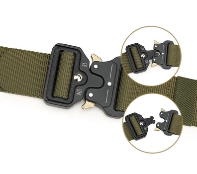 Ремень тактический Assault Belt с металлической пряжкой 140 см Зеленый