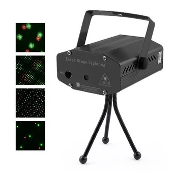 Святковий Лазерний проектор Диско Лазер 4 в 1 HJ-09, 220V Mini Laser Stage Lighting