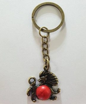 Брелок Зодиак Лев Semantic Jewelry Бронзовое покрытие Коралл 2.5 x 2.5 x 0.2 см