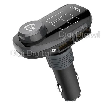 Автомобильный FM модулятор HOCO E45 Bluetooth + зарядное устройство 2xUSB 3.1A + microSD трансмиттер для авто Черный