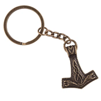 Амулет брелок Молот Тора зі Зміями Semantic Jewelry Бронзове покриття + брелок 3.9 x 3.2 x 0.3 см