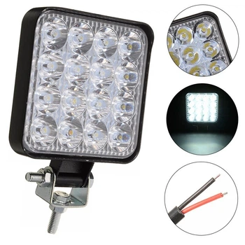 Світлодіодна балка (додаткова фара) 16LED 85 * 85мм квадрат 48W 12-24V Біла Avtoexpect (05256)