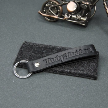 Кожаный брелок Ridl Harley Davidson черный