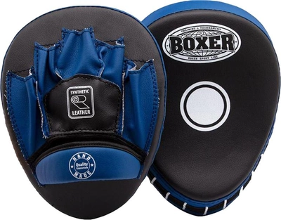 Лапы боксерские гнутые Boxer Черно-синие (2011-01B)