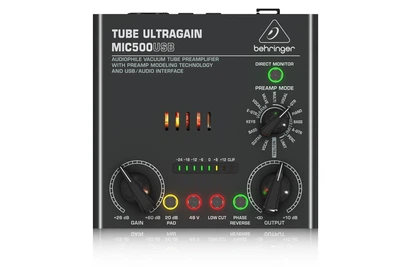 Ламповий передпідсилювач BEHRINGER MIC500USB TUBE ULTRAGAIN