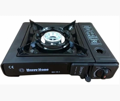 Туристическая портативная газовая плита горелка Happy Home Gas Stove BDZ 155-A Black