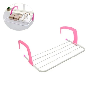Сушка для речей на батарею Fold Clothes Shelf TL00143-M, сушарка для білизни на балкон 49*29 см Рожева (VS7004590)