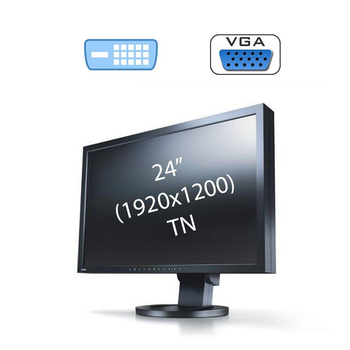Монитор б/у Б класс EIZO FlexScan S2402W/24" (1920x1200)TN/1x DVI,1x VGA,1x Audio Port Combo/колонки 2х 1W