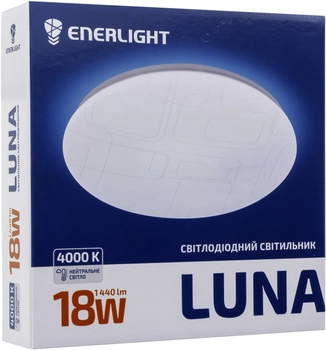 Світильник стельовий світлодіодний Enerlight LUNA 18 Вт 4000 К (LUNA18SMD80N)