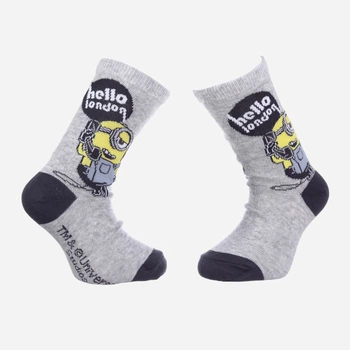 Дитячі шкарпетки бавовняні Disney Minions 37014-1 27-30 Сірі (3349610002811)