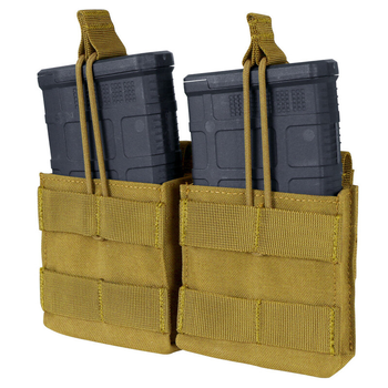 Подсумок для магазинов винтовки 7.62 двойной молле Condor Double AR10/M-14 Open Top Mag Pouch MA24 Coyote Brown