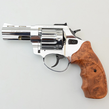 Револьвер флобера STALKER 3" 4 мм Нікель. Коричневий Пластик