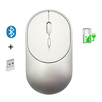 Мышь беспроводная DM Silver 2в1 Bluetooth+USB оптическая