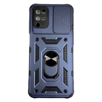 Чехол New Armor c кольцом-подставкой на Samsung Galaxy A12 темно-синий