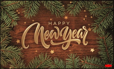 Новогодний коврик в коридор "Happy New Year" 45см*75см на резиновой основе 602-107