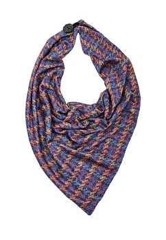 Шарф "Единбург" великий трендовий від MyScarf теплий синьо-помаранчевий жіночий на гудзику