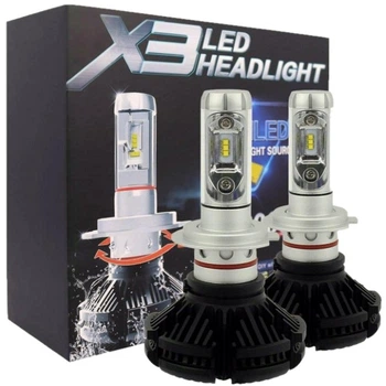 Комплект автомобільних LED ламп X3 H11 25W 6000Lm 6500K HeadLight, Світлодіодні LED лампи для автомобіля