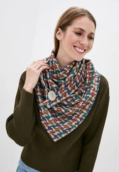 Шарф "Эдинбург" большой трендовый от MyScarf теплый разноцветный женский на пуговице