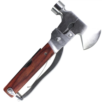Мультитул Lesko 10-777-22 плоскогубцы молоток Multi hammer мультиинструмент 9 в 1 топор молоток для туриста (SKU_1644-3592)