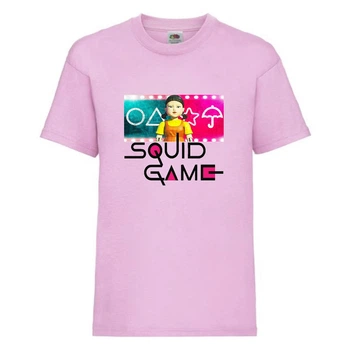 Футболка дитяча Гра в Кальмара 0015 (Squid game) світло-рожева (SQD-0015 lpn) 140 см