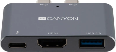 Мультипортова док-станція Canyon 3-в-1 USB Type C (CNS-TDS01DG)