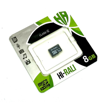 Карта памяти micro SDHC HI-RALI 8ГБ class 4 (без адаптера)
