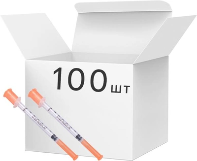 Шприц инъекционный инсулиновый Виола U-40 с иглой 0.33х13 мм 1 мл 100 шт (4820009792227)
