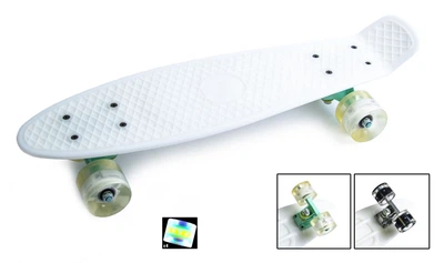 Скейт Penny Board 22" Білий на LED колесах