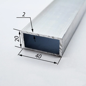 Труба алюминиевая прямоугольная Furnicom без покрытия 40х20х2