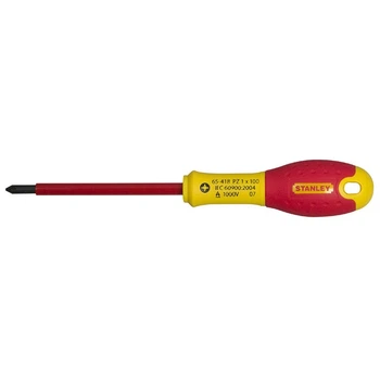 Отвертка электрика STANLEY FatMax VDE 1000V Pz1х100мм (0-65-418)