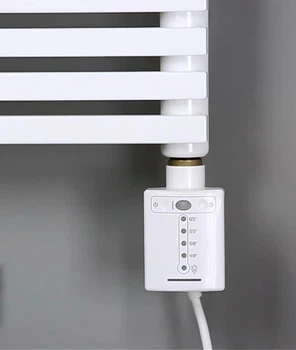 Тэн электрический в сушилку для полотенец Cini QS с регулятором 30-60C, сенсорным экраном, белый (white) 600 Вт