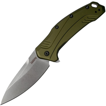 Ніж складаний Kershaw Link (довжина: 193мм, лезо: 84 мм), оливковий